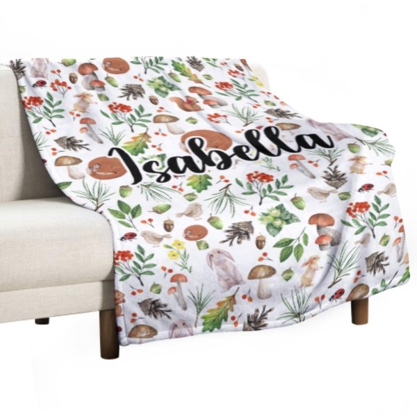 Vintage Forest Custom Name Blanket - Gifts for Baby - Yulaki