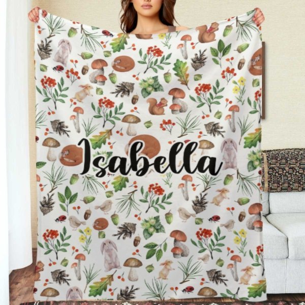 Vintage Forest Custom Name Blanket - Gifts for Baby - Yulaki