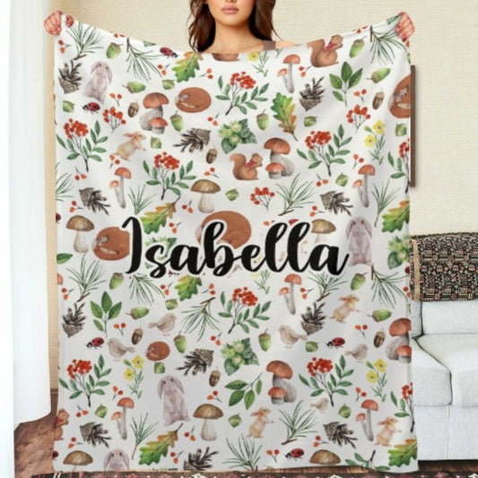 Vintage Forest Custom Name Blanket - Gifts for Baby - Yulaki
