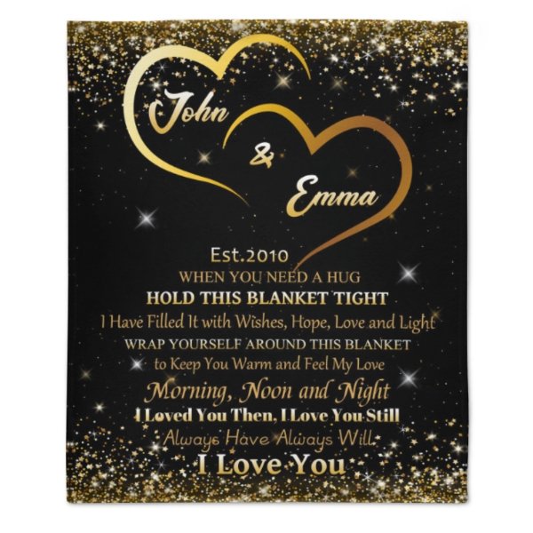 When You Need A Hug - Couple Personalized Custom Blanket - Valentine Gift For Husband Wife, Anniversary - Yulaki