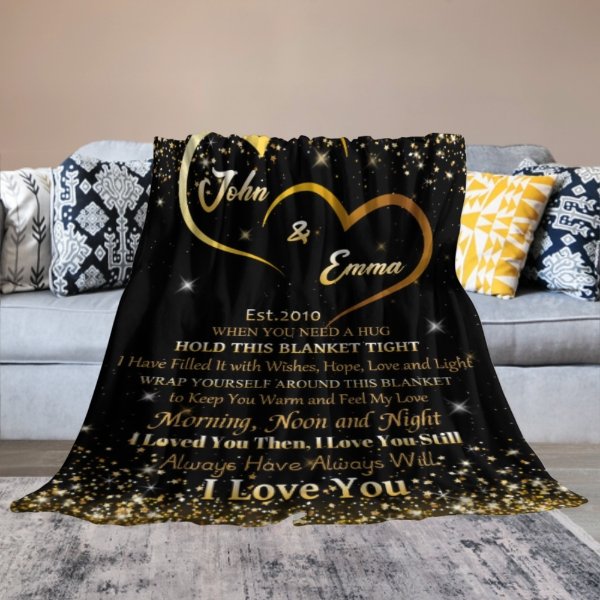 When You Need A Hug - Couple Personalized Custom Blanket - Valentine Gift For Husband Wife, Anniversary - Yulaki