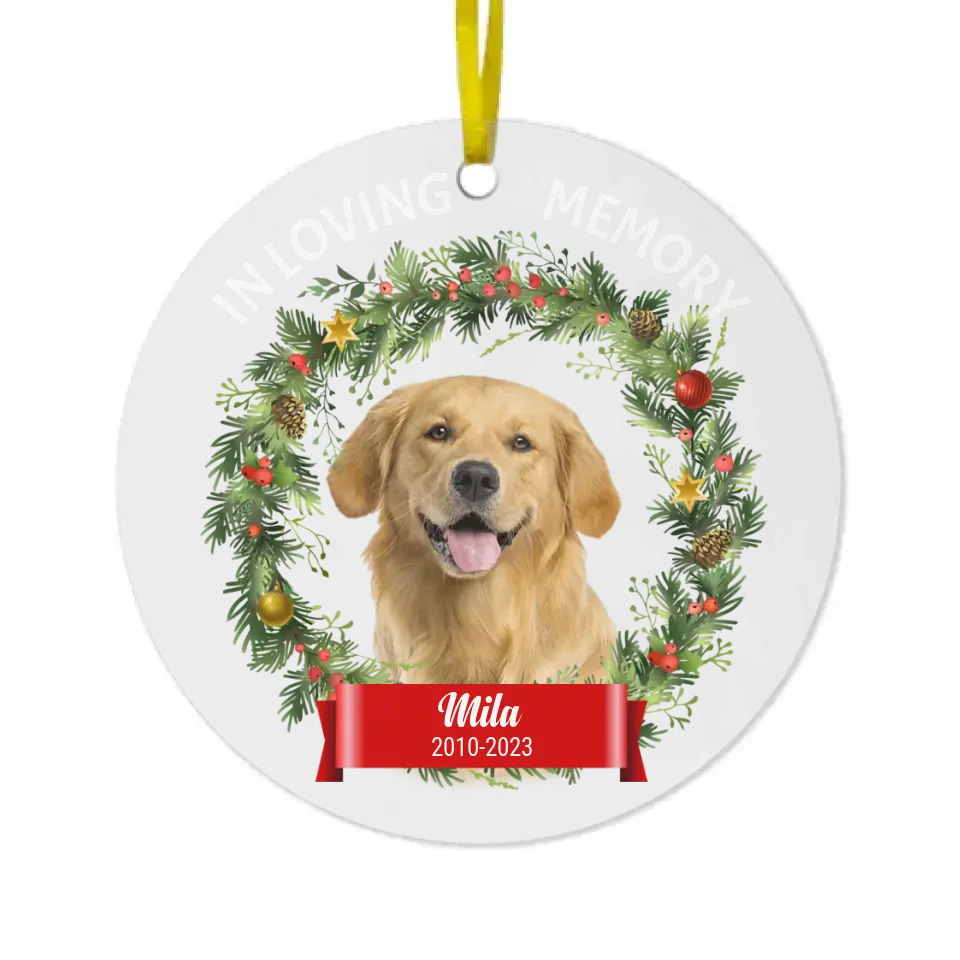 Custom Photo In Loving Memory Dog Cat - Pet Memorial Gift, Christmas Gift - Personalized Acrylic Ornament