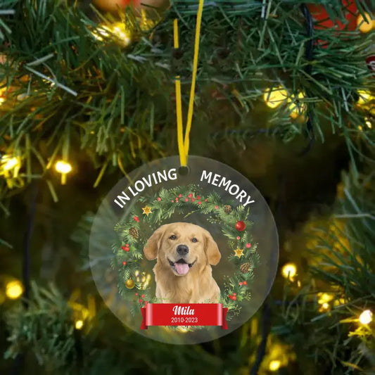 Custom Photo In Loving Memory Dog Cat - Pet Memorial Gift, Christmas Gift - Personalized Acrylic Ornament