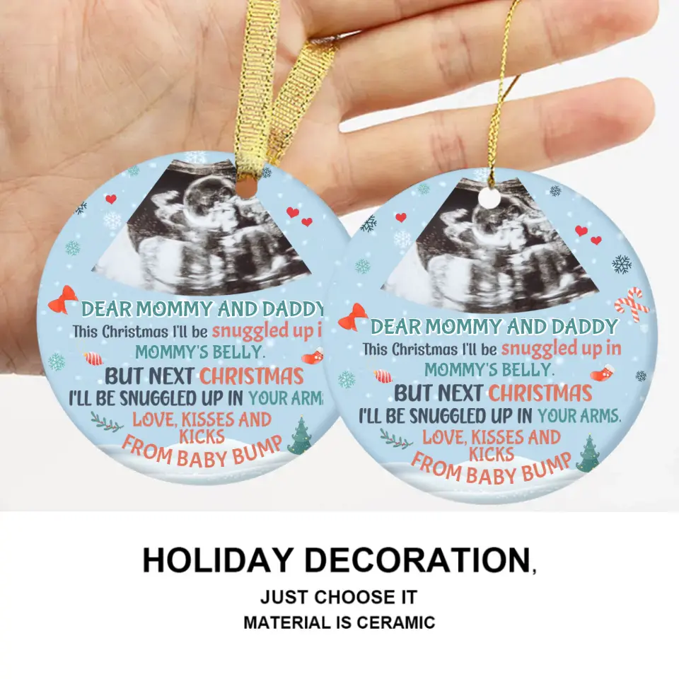 Custom Photo Family Personalized Custom Ceramic Ornament - Christmas Gift For First Mom