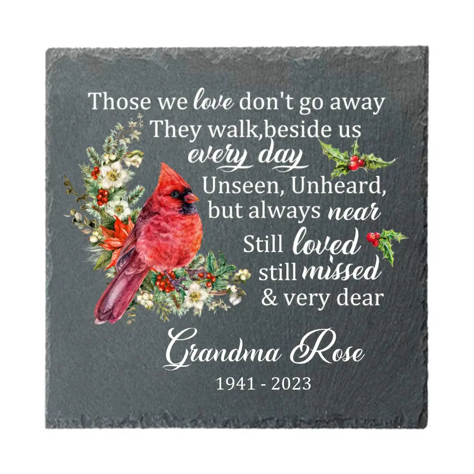 Personalized Custom Square Shaped Memorial Stone - Sympathy Gift - Unseen, Unheard, But Always Near