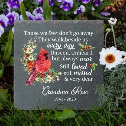 Personalized Custom Square Shaped Memorial Stone - Sympathy Gift - Unseen, Unheard, But Always Near