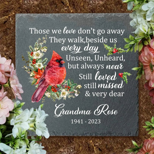 Personalized Custom Square Shaped Memorial Stone - Sympathy Gift - Unseen, Unheard, But Always Near