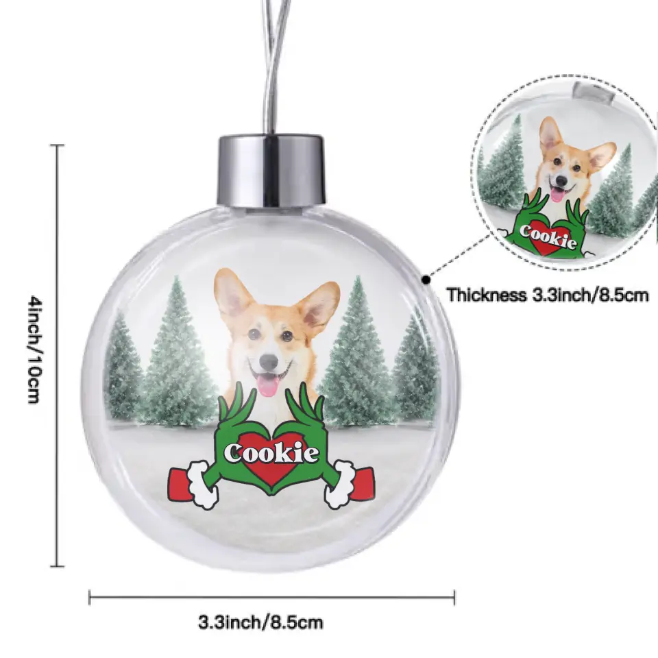 Personalized Transparent Ball Christmas Ornament - Christmas Gifts for Pet Lovers