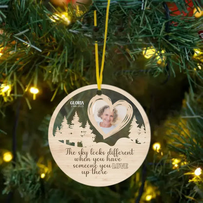 Custom Photo Personalized Acrylic Circle Ornament - The Sky Looks Different