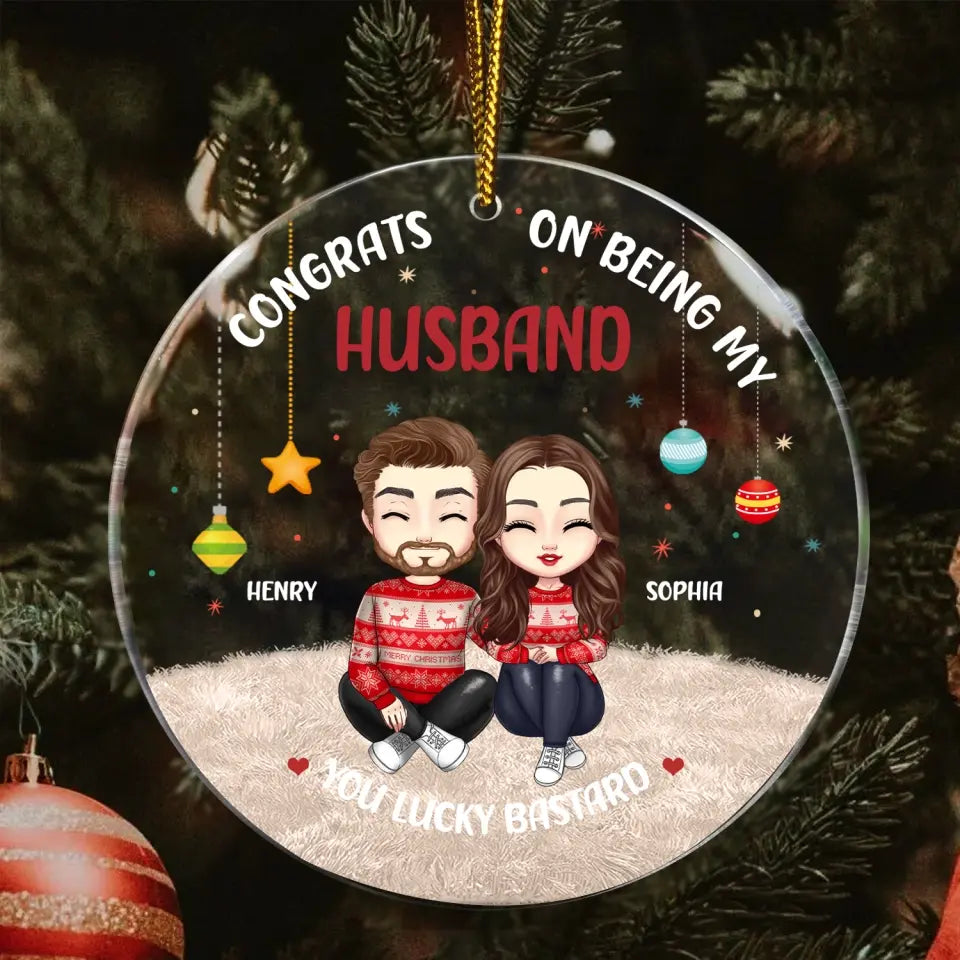 Couple Personalized Custom Acrylic Round Shaped Ornament - You're The Best Thing - Christmas Gift For Husband Wife, Anniversary copy