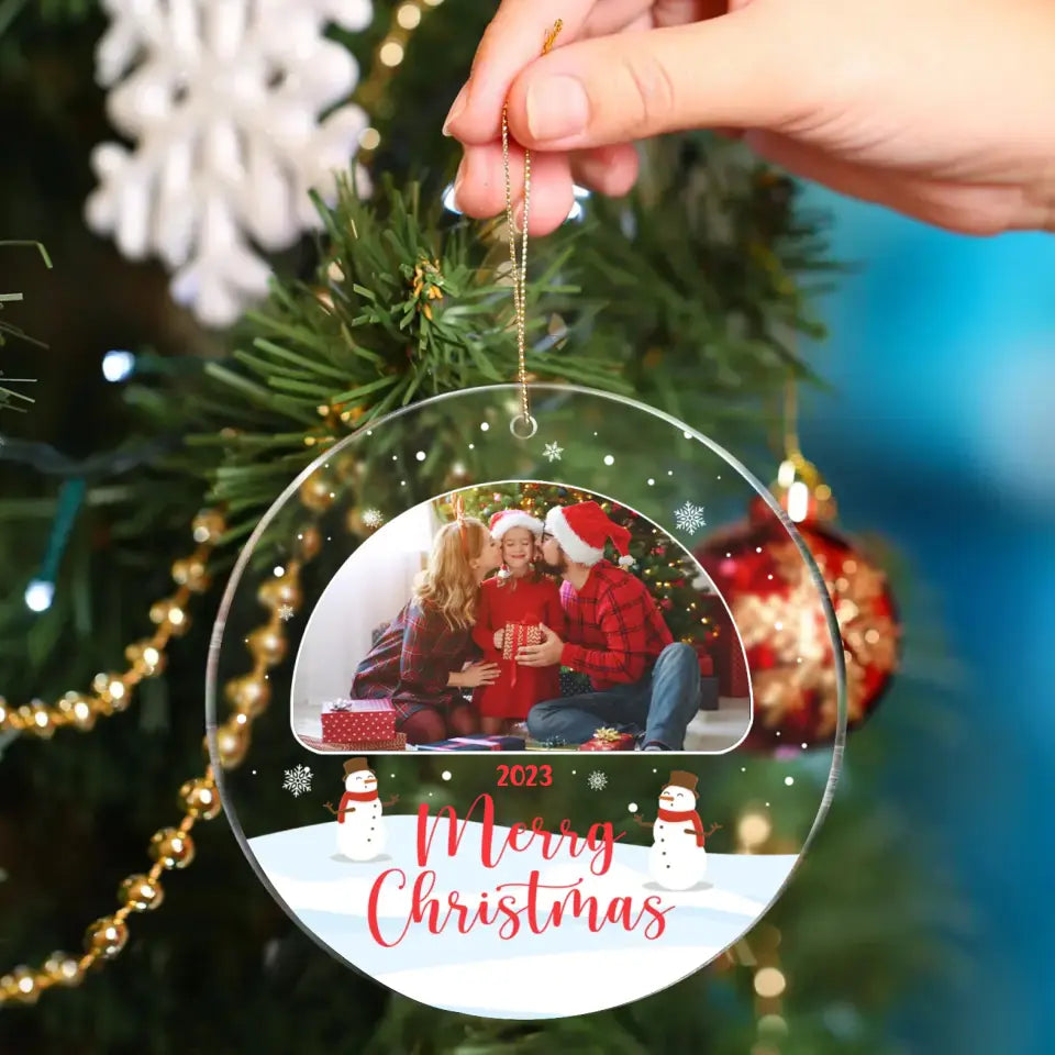 Family Keepsake - Personalized Circle Acrylic Photo Ornament