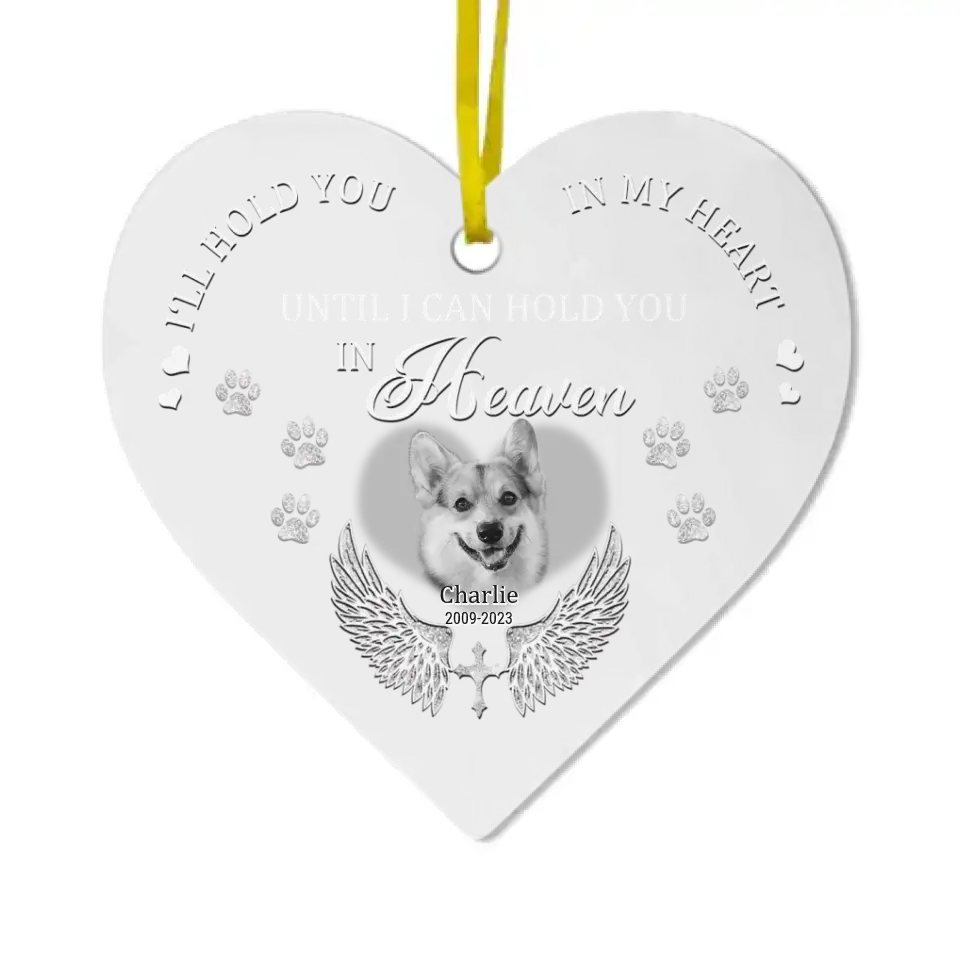 Custom Photo Personalized Memorial Heart Acrylic Ornament For Pet Lovers