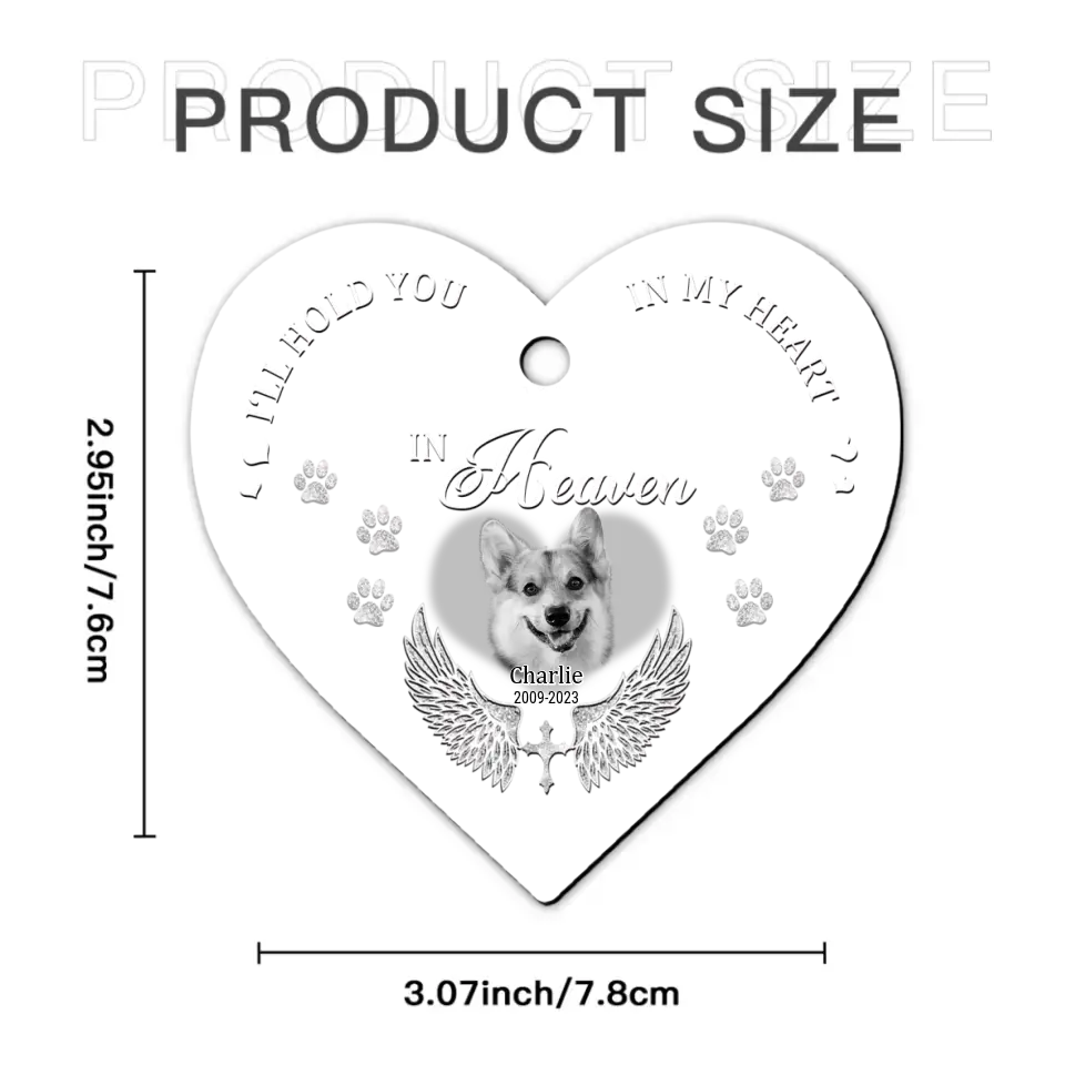 Custom Photo Personalized Memorial Heart Acrylic Ornament For Pet Lovers