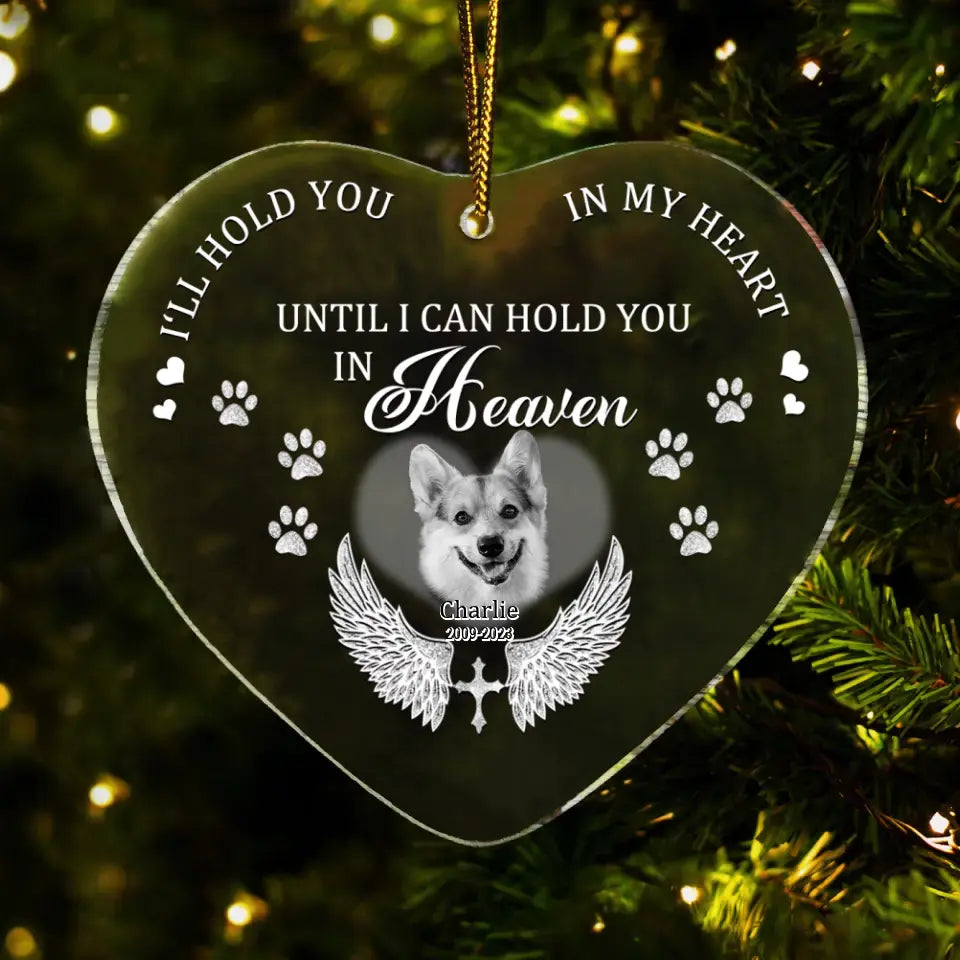 Custom Photo Personalized Memorial Heart Acrylic Ornament For Pet Lovers