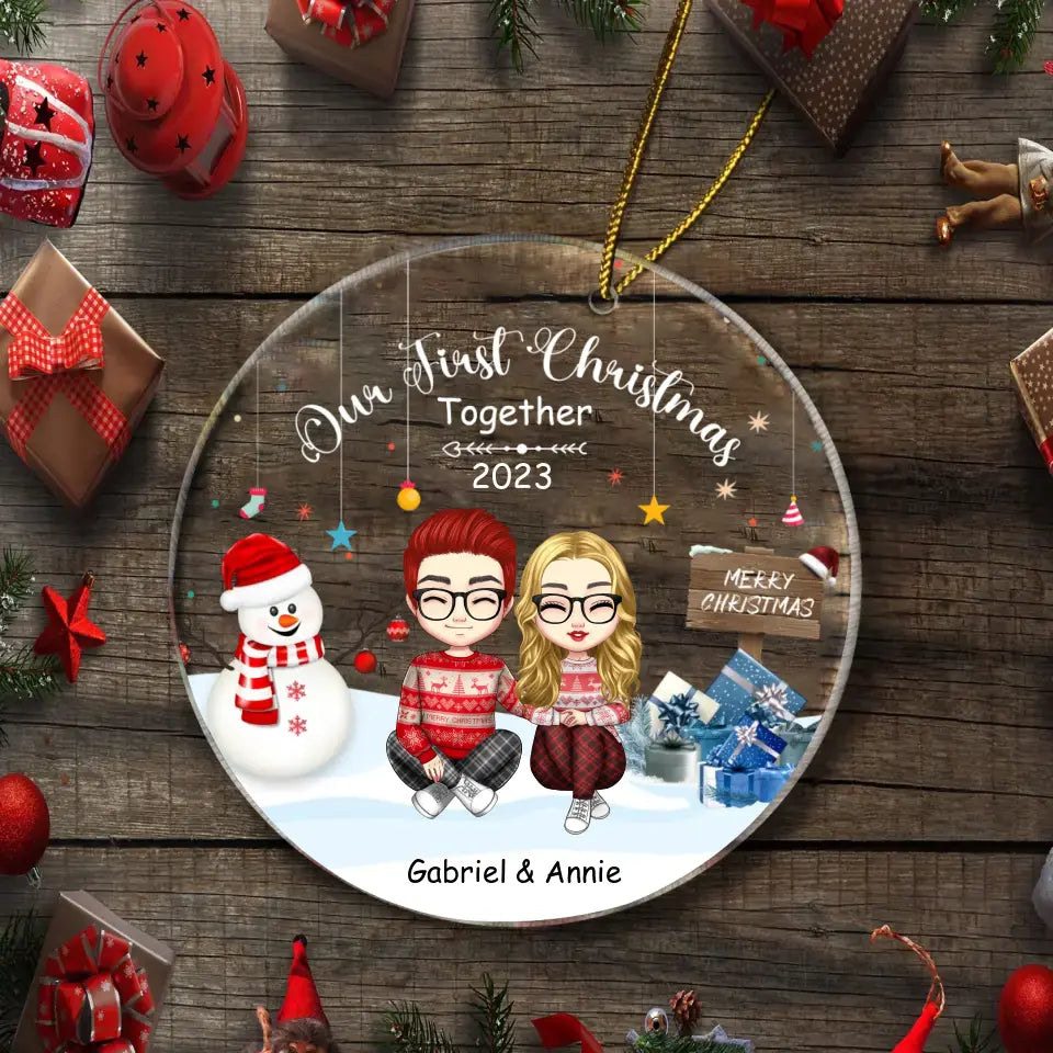 Couple - Our First Christmas Together - Personalized Acrylic Ornament