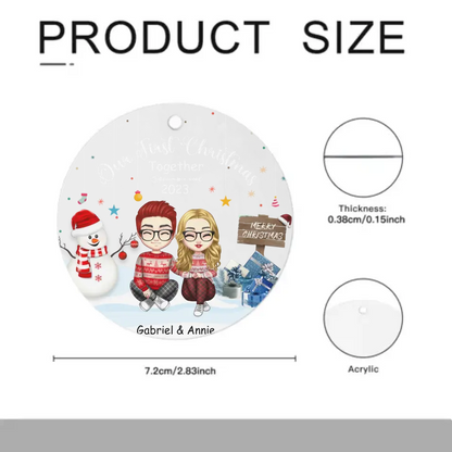 Couple - Our First Christmas Together - Personalized Acrylic Ornament