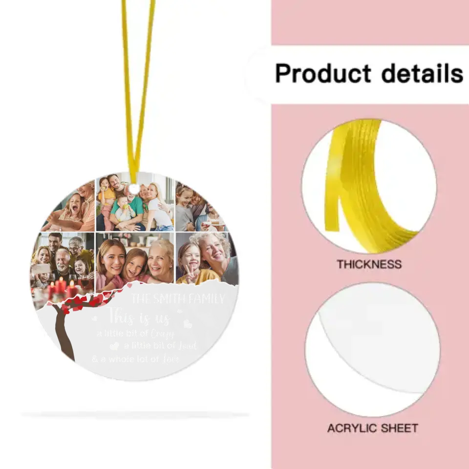 Custom Photo Family Tree Acrylic Ornament