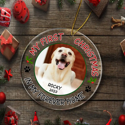 Pet Photo First Christmas - Personalized Acrylic Ornaments For Pet Lovers