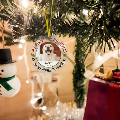 Pet Photo First Christmas - Personalized Acrylic Ornaments For Pet Lovers