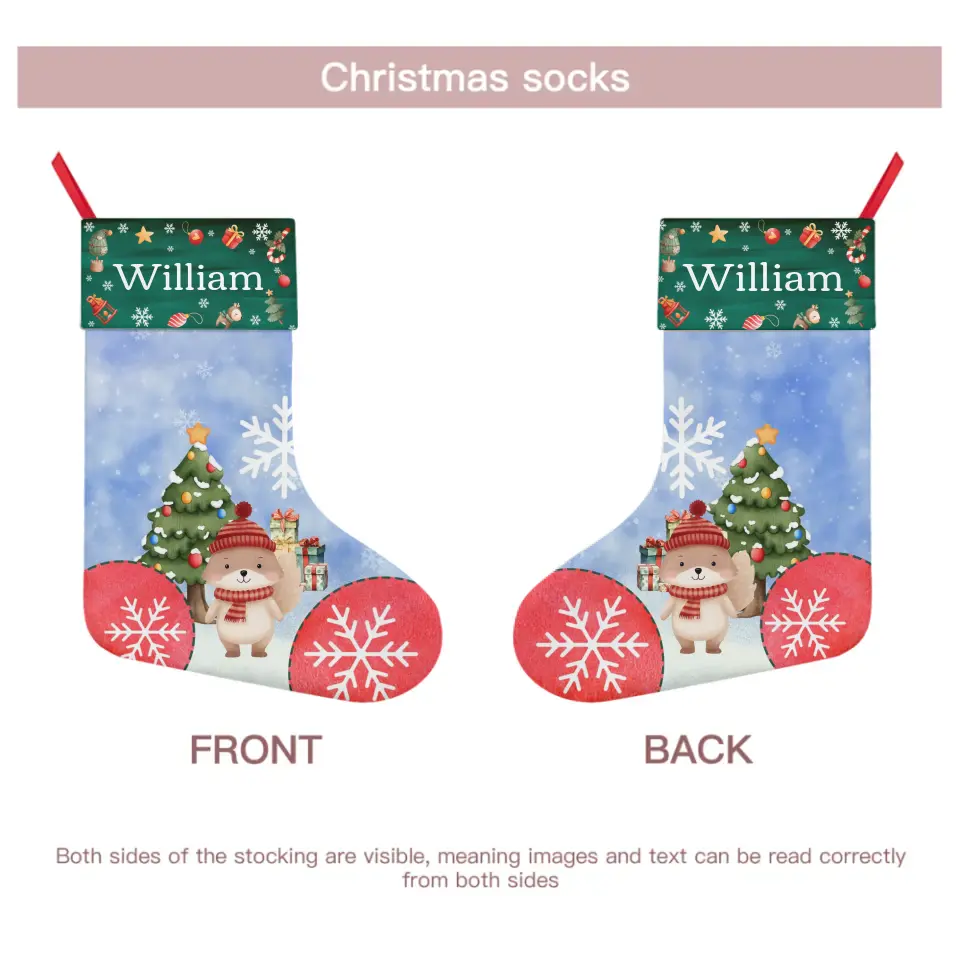 Personalized Christmas Gift For Family Kids Animals Stocking