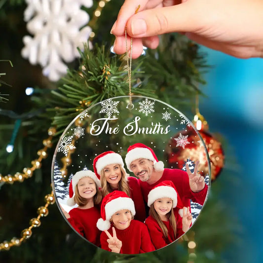 Custom Photo Inserted Family Christmas Personalized Acrylic Ornament