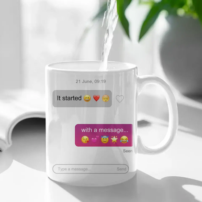 Personalized Mug It Started With A Message - Anniversary, Loving Gift For Spouse, Couples