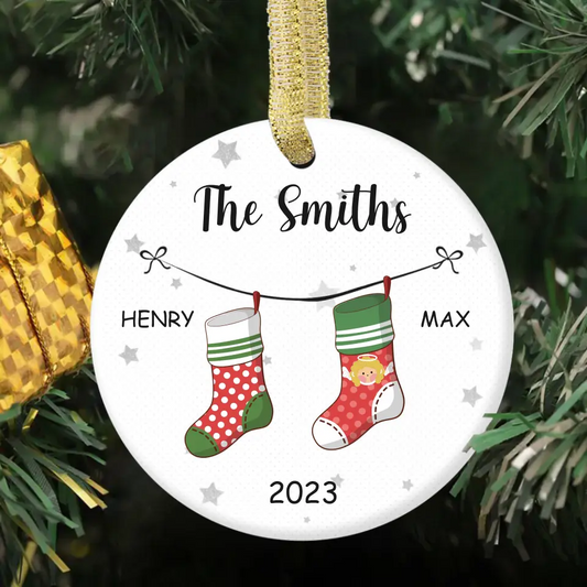 Family Personalized Ceramic Ornament - It's The Most Beautiful Time Of The Year - Christmas Gift For Family