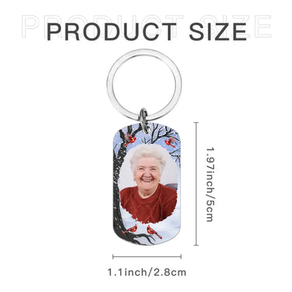 Sympathy Gift Memorial Personalized Custom Photo Keychain - Carry You With Me Until I See You Again