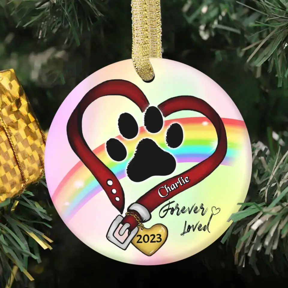 Memorial Personalized Custom Ceramic Ornament - A Piece Of My Heart Is In Heaven -Sympathy Gift For Pet Owners