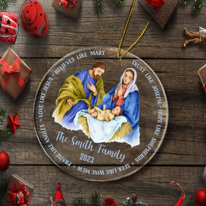 Nativity Scene - Family Personalized Acrylic Ornament