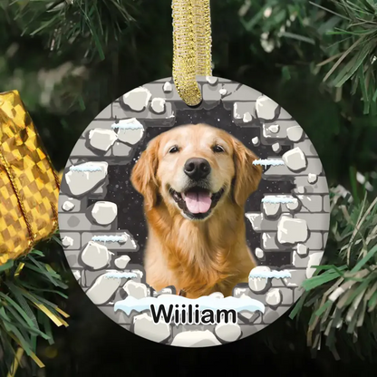 Personalized Ceramic Photo Ornament - Christmas gift