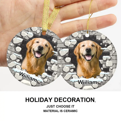 Personalized Ceramic Photo Ornament - Christmas gift