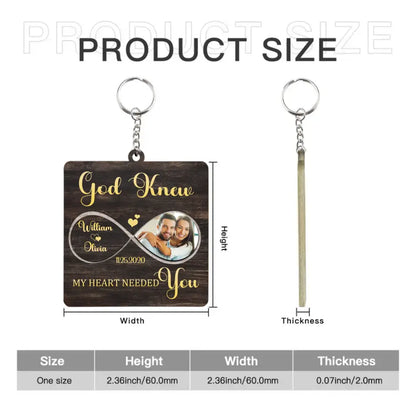 Personalized Fiberboard Keychain Custom Photo For Couple - My Heart Needed You