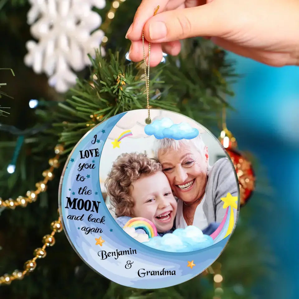 Personalized Acrylic Ornament - Gift For Grandchild Family Love You To The Moon And Back