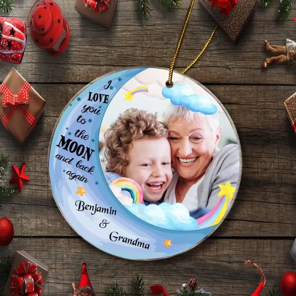 Personalized Acrylic Ornament - Gift For Grandchild Family Love You To The Moon And Back