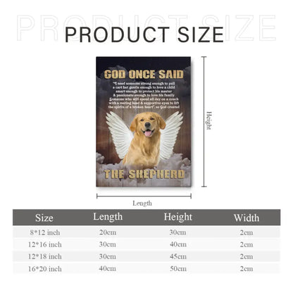 Personalized Custom Photo Angel Pet Canvas Wall Art - God Once Said Shepherd With Wings