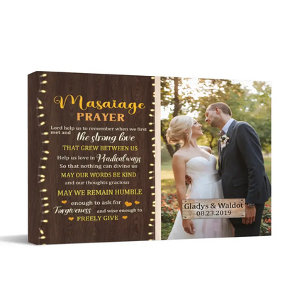 Personalized Canvas Custom Photo Marriage Prayer - Anniversary Wedding Couples Gifts