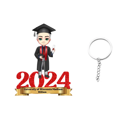 Personalized Graduation Acrylic Character Keychain