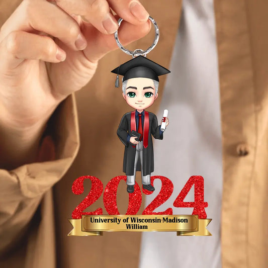 Personalized Graduation Acrylic Character Keychain