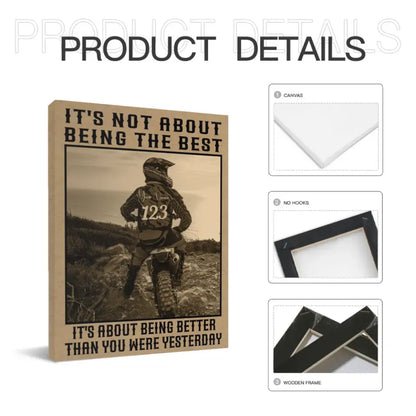 Personalized Canvas For Biker - IT'S NOT ABOUT BEING THE BEST