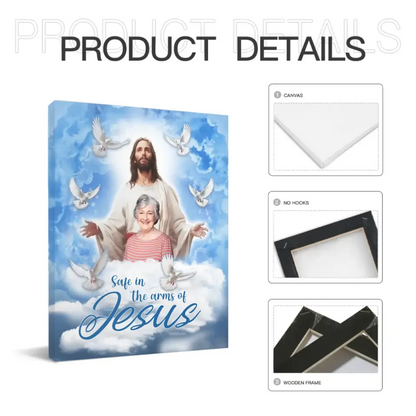 Memorial Gifts Personalized Canvas - Safe In The Arms Of Jesus