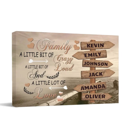 Personalized Canvas - Family A Little Bit Of Crazy
