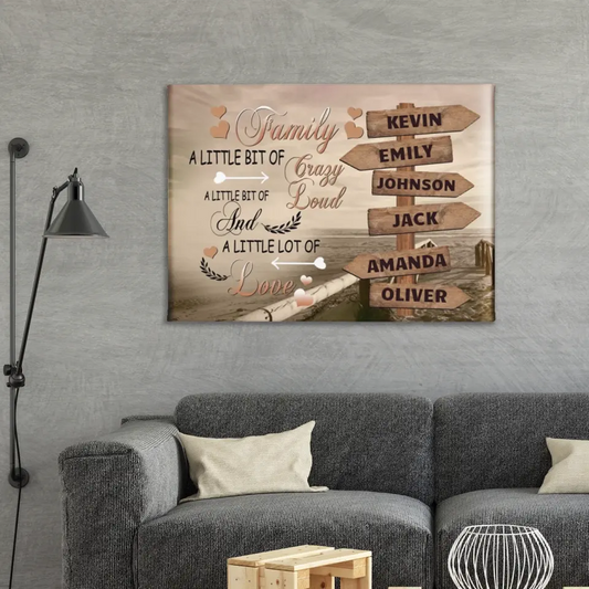 Personalized Canvas - Family A Little Bit Of Crazy