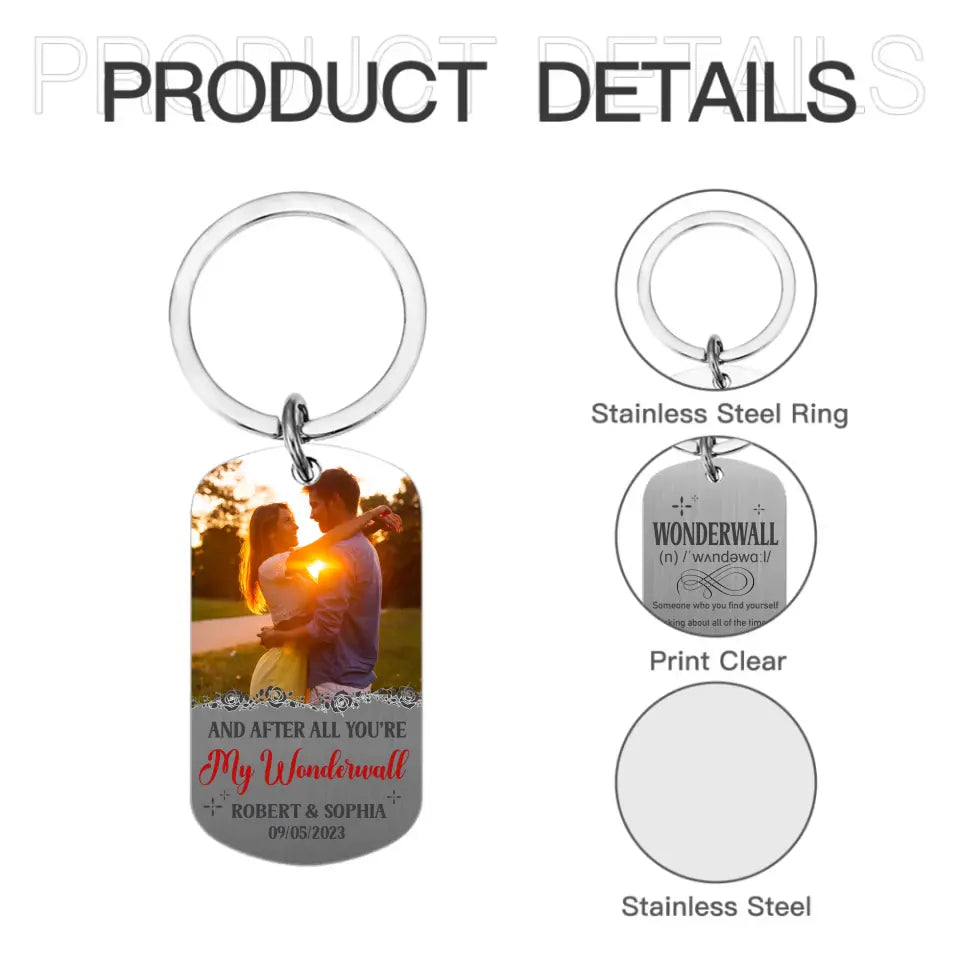 Personalized Stainless Steel Keychain - You're My Wonderwall - Gift For Lover