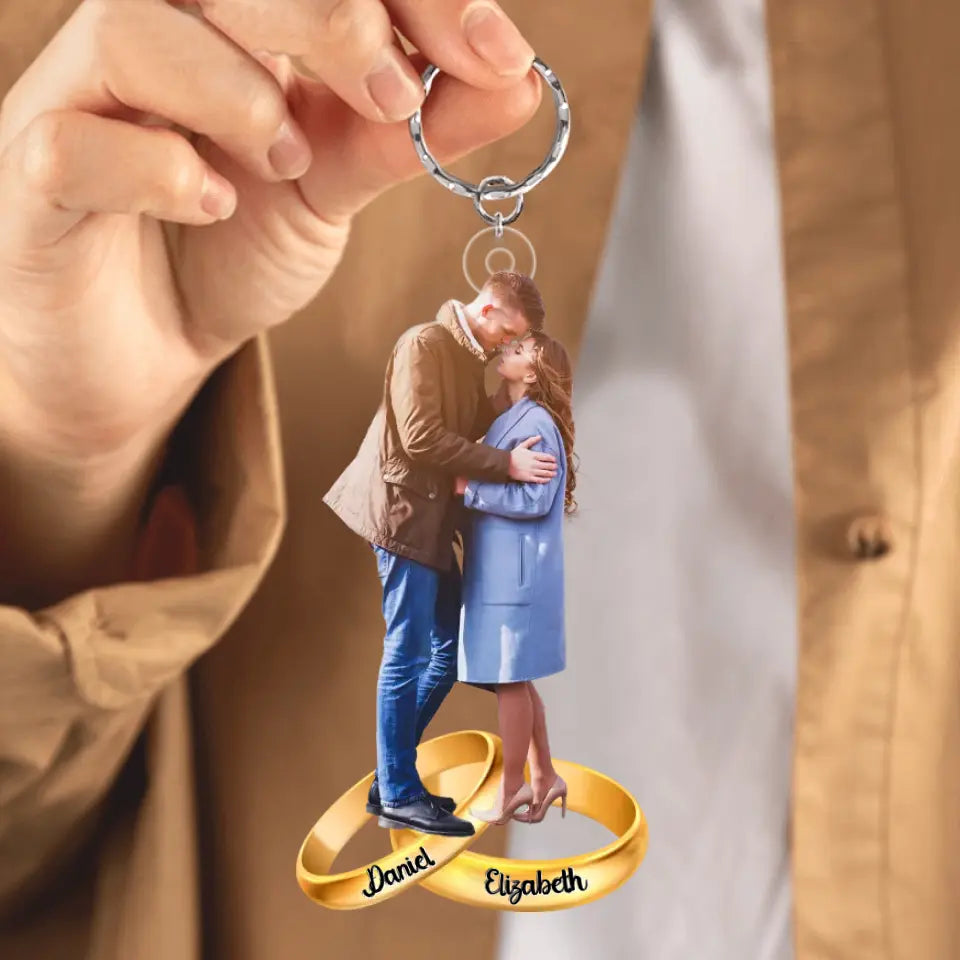 Personalized Photo Keychain - Gift For Couple, Wife, Husband