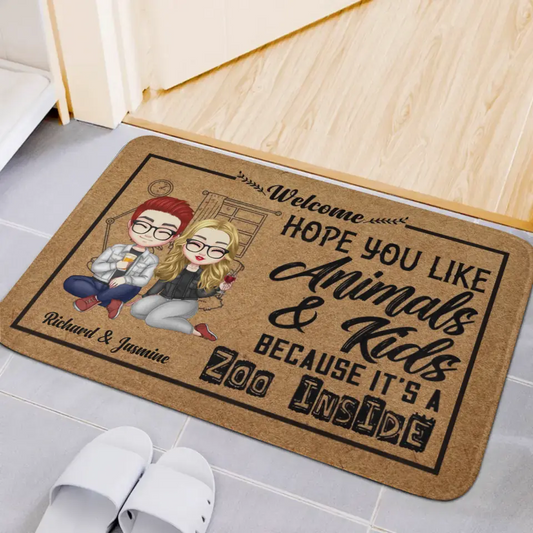 Personalized Doormat - Hope You Like Animals And Kids