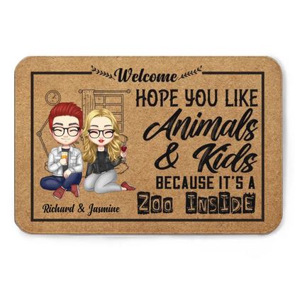 Personalized Doormat - Hope You Like Animals And Kids