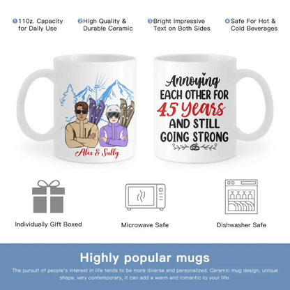 Personalized Mug For Couples - Older Couple Annoying Each Other
