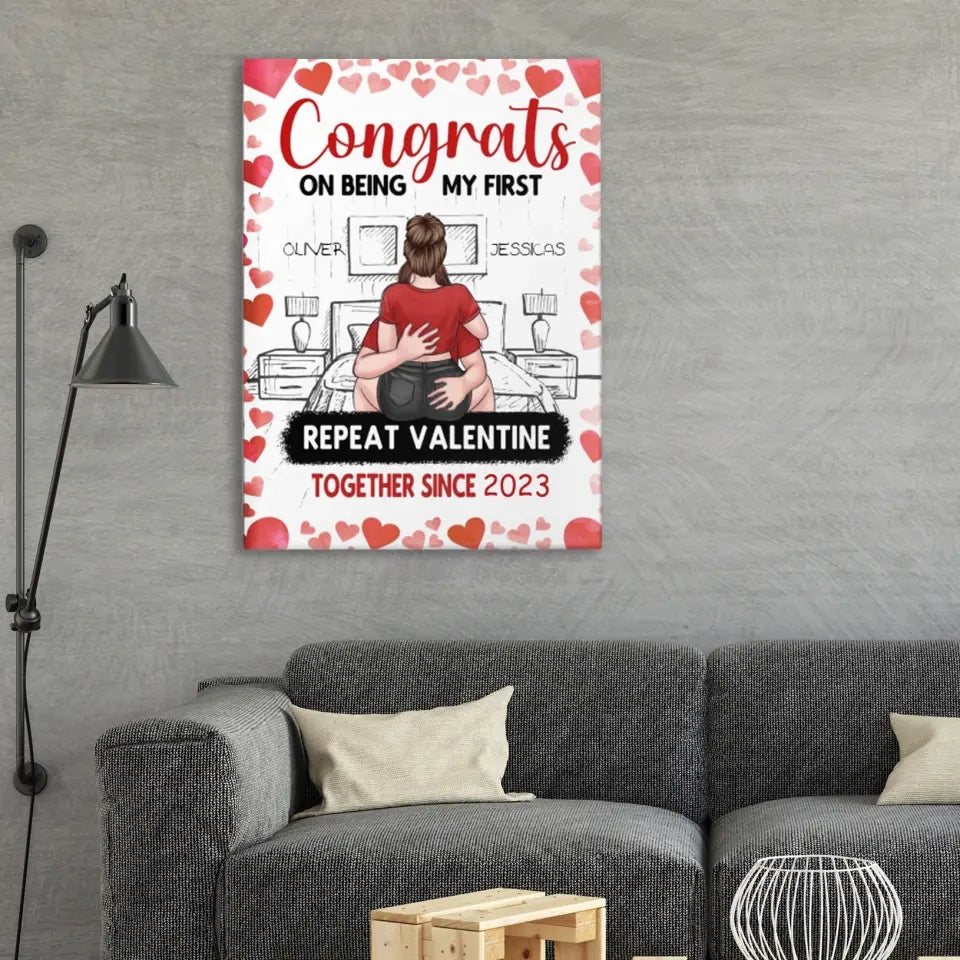 Couple Personalized Custom Canvas Wall Art / Blanket- Gift For Husband Wife, Anniversary