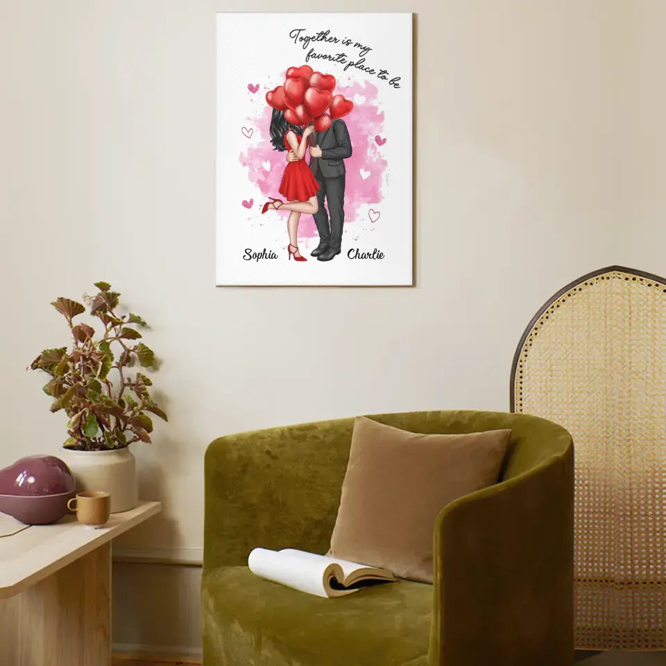 Valentine‘s Gift Personalized Canvas Wall Art / Blanket - You Will Forever Be My Always Couple